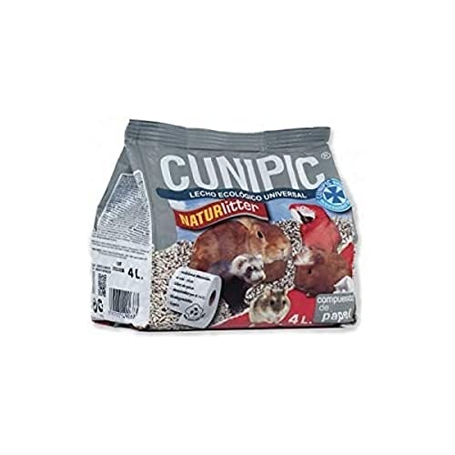 CUNIPIC NATURLITTER LECHO Papel Reciclado JAULAS 4L (NDR), Negro, Mediano