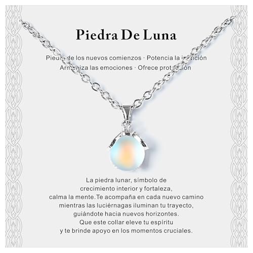 Rebundex Pedra da lua pendente presentes originais para mulher jovem ideias de presentes para mulher aniversário colar pedras para amiga namorada filha irmãs neta mãe esposa, Natal Reis Dia dos