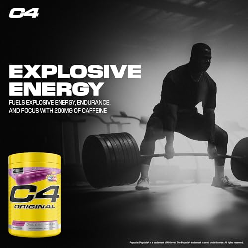 Image of Cellucor C4 Original Pre Workout - POPSICLE Grape - Pre-Workout for Endurance, Focus & Performance with 200mg Caffeine, Beta-Alanine, Creatine Nitrate, L-Arginine & PeptiPump - Sugar Free, 50 Servings