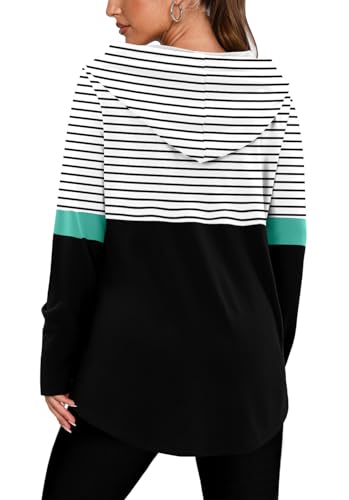 BETTE BOUTIK Womens Quarter Zip Tunic Hoodies Pullover Long Hooded Sweatshirts S-3XL