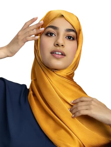 Image of Premium Muna Satin Hijab | Pack of 3 | 200 cm x 70 cm | Elegant Choice for All Occasions - Parties, Weddings & Festivals |