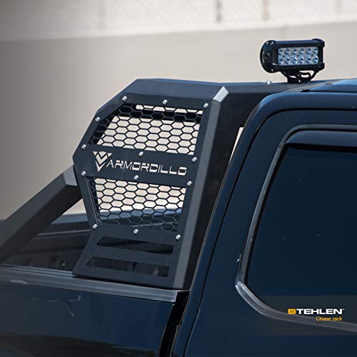 Armordillo 642167818786 Universal Adjustable CR2 Chase Rack Truck Bed Roll Bar with 3rd Third Brake Light & 2x LED Work Lamps Bars & 2x 12Cree LED Fog Light Bars - Matte Black