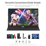 MNN Portable Monitor 15.6inch FHD 1080P USB C HDMI Gaming Ultra-Slim IPS Display w/Smart Cover & Speakers,HDR Plug&Play, External Monitor for Laptop PC Phone Mac (15.6'' 1080P) - Image 3