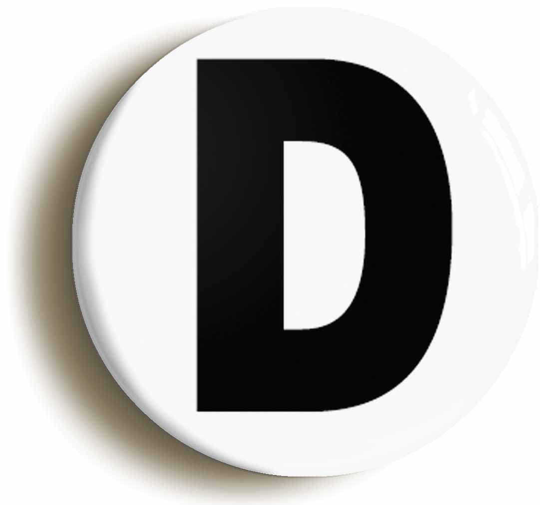 Letter D Fridge Magnet (Circular 2inch / 50mm Diameter)
