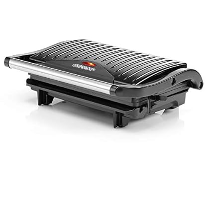 MONZANA® Kontaktgrill Antihaftbeschichtung Cool-Touch Sicherheitsverschluss Küche Tischgrill Sandwich Toaster Elektrogrill Panini Maker 750W Schwarz