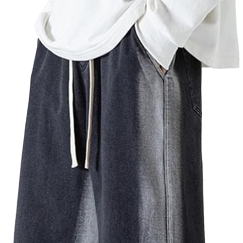 Baggy Jeans for Men Plus Size Jeans Drawstring Loose Fit Cargo Denim Pants Hip Hop Wide Leg Joggers3