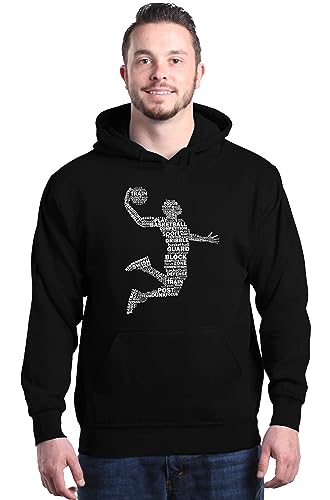 Shop4Ever Basketball Player Dunk Silhouette Word Cloud Hoodie Sweatshirts X-Large Black thumb #1