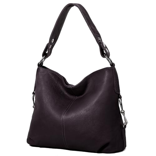 Image of YALUXE Women's Real Leather Shoulder Bags Hobo Handbags Purse Crossbody Bag