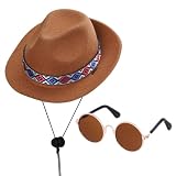 choyaxo Pet Cowboy Costume Set Including Cowboy Hat Sunglasses for Dogs Cat