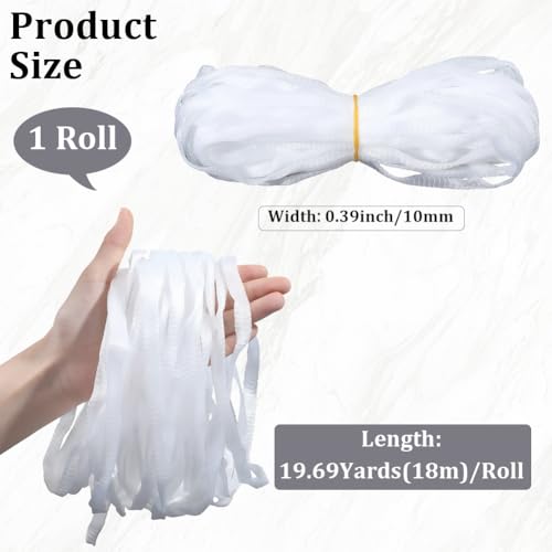 Hilo para coser GORGECRAFT hilo blanco de 20 yardas, red protectora para bobinas de costura y bordado, 10 mm ancho miniatura 2