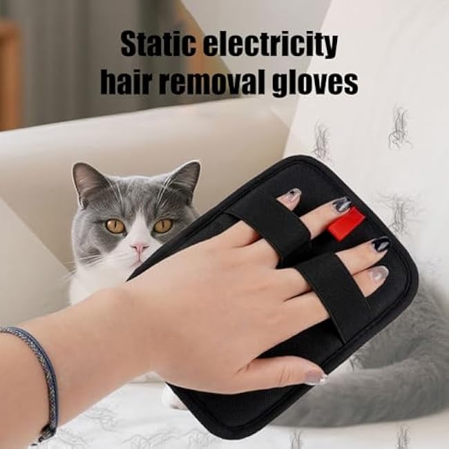 Pet Hair Removal Glove for Cats & Dogs,Electrostatic Pet Hair Removal Gloves,Reusable Pet Hair Mitt,Magic Brush Pet Hair for Couch, Furniture, Carpet, Curtain (A, 1pc)-ye6HSN6n