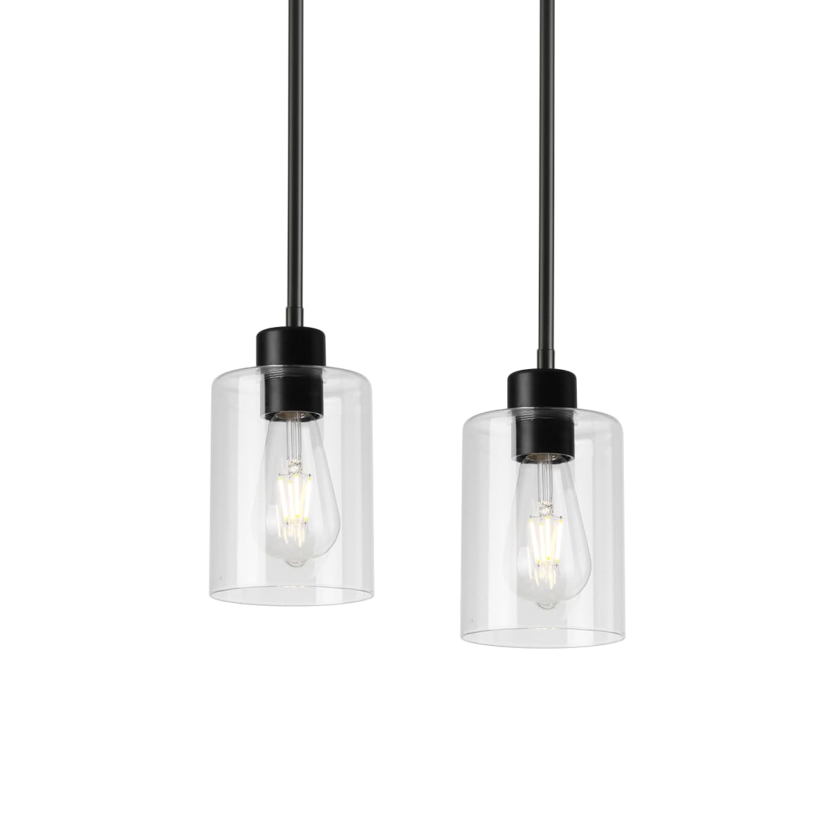 Photo 1 of KLSS Black Pendant Lights - 2 Pack Stem Rod