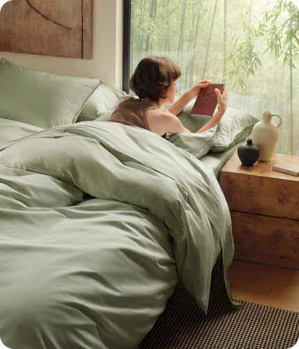 Image of Bedsure PureWoven Cooling Duvet Cover, Ideal for Hot Sleepers, Queen Size