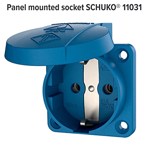 Mennekes 101700021 Schukostecker-Einbaudose 16 A / 230 V, Schutzart IP 54, Blau