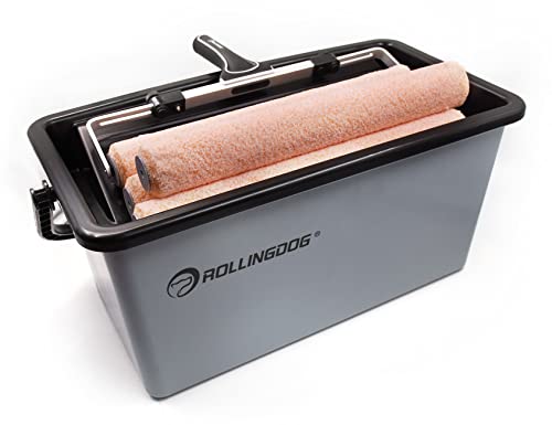 ROLLINGDOG 7PC 18 Inch Paint Roller Kit- 18 Inch Paint Roller Tray,Paint Bucket with Lid,3/8" Microfiber Roller Covers (Pack of 4) - Image 7