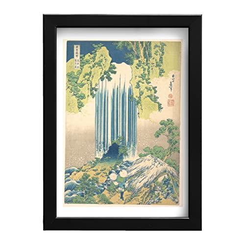 Impression d'art encadrée Katsushika Hokusai Cascade Yoro grand format mat déco japonaise