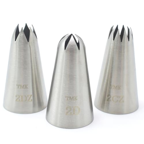 3 Pack Stainless Steel Seamless Piping Icing Tips, Large Piping Nozzle, Cake Decorating Tools for Baker