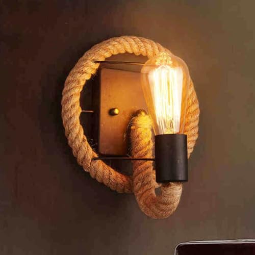 Aplique de pared cuerda cáñamo vintage para transformar habitaciones apagadas y frías