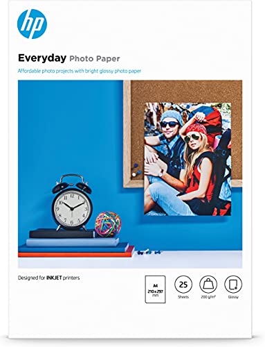 Papier photo HP Everyday, brillant, 200 g/m2, A4, 25 feuilles