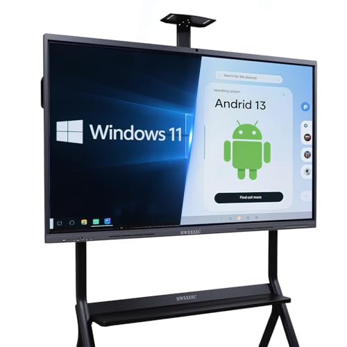 Image of Smart Board 65 inch, Interactive Smartboard Digital Whiteboard with Dual OS Android Windows, Touch Screen Wall Mount for Classroom Business Office