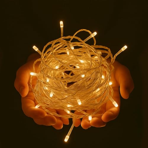 Image of Party Propz Rice LED String Lights for Decoration -10meter, Warm Yellow LEDs, Diwali Lights for Home, Decorative Waterproof Fairy Light, Pooja Room, Diwali Decoration for Home -Plugin Powered
