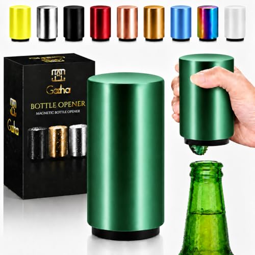 GOCHA Magnetic Bottle Opener with Cap Catcher, Automatic Push Down Beer Bottle Opener, One Hand...