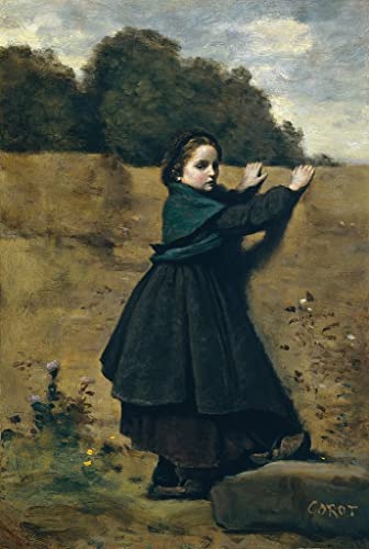 La petite fille curieuse Corot poster sur toile émotion d'enfance