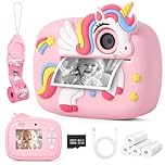 Macchina Fotografica Bambini Istantanea, 48MP 1080P Fotocamera Digitale Bambina con 32 GB e 4 Carta da Stampa, Regalo Gioco per Maschio e Femmina 3 4 5 6 7 8 9 10 11 12 Anni, Giochi Regali Compleanno