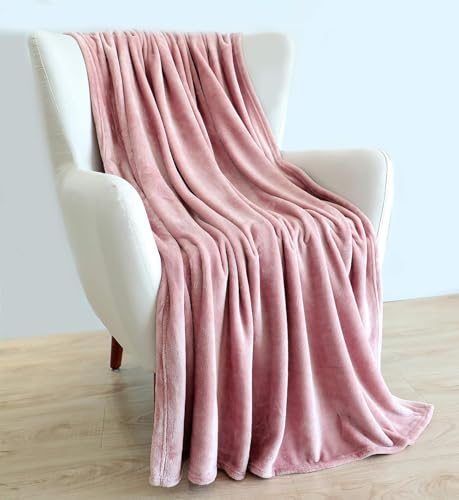 Image of Harleen Blankets, 250 GSM Super Soft Flannel Cozy Blankets for Single Bed, Washable Lightweight Blanket for Couch Sofa Bed Office, Warm Plush Blankets for All Season (Peach, Double)