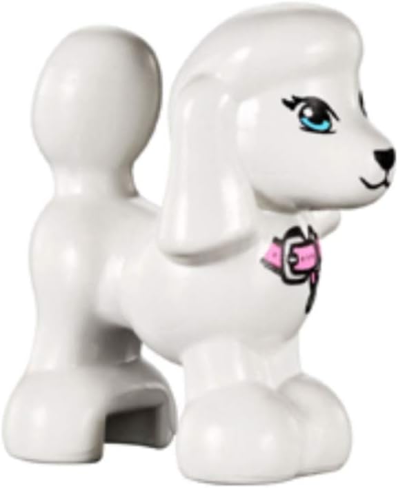 LEGO White Poodle Animal Minifigure W/Pink Collar Lady Tina
