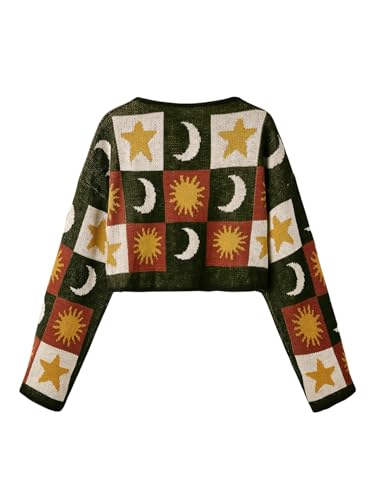 SOLY HUX Plus Size Y2K Cropped Sweaters for Women Star Graphic Sweaters Pullover Boho Tops Grunge Clothes 90s Outfits2