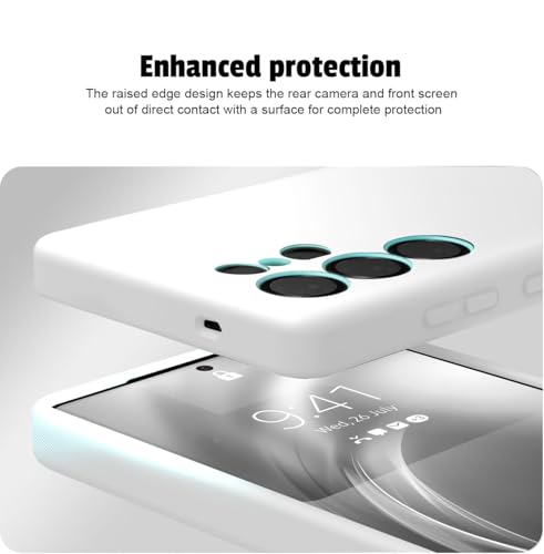 Image of LIRAMARK Liquid Silicone Soft Back Cover Case for Samsung Galaxy S25 Ultra 5G (White)