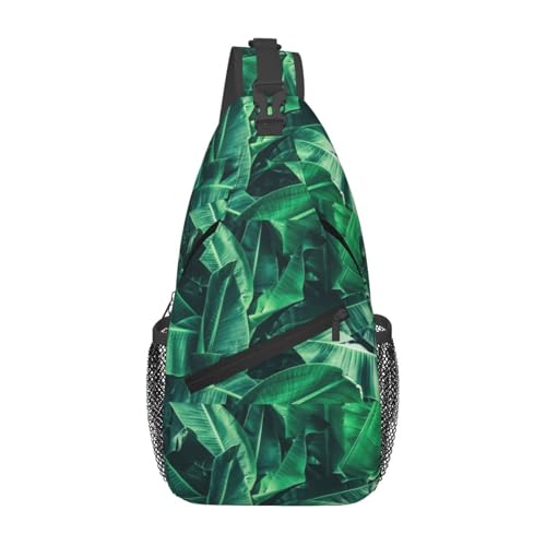 Tropical Banana Leaf Stylish Men'S Messenger Bag - Durable Polyester, Huge Capacity & Adjustable Strap
