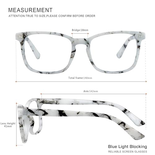 Image of Vintage Square Progressive Multifocal Presbyopic Glasses, Photochromic Gray Sunglasses for Men Women Readers (Marble,+0.00 /+1.00 Magnification)
