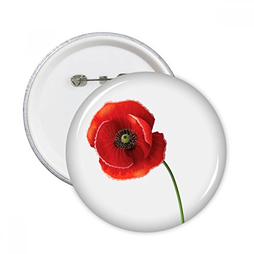 Pins bouton rond pavot rouge et peinture d'art pour une décoration de vêtement originale