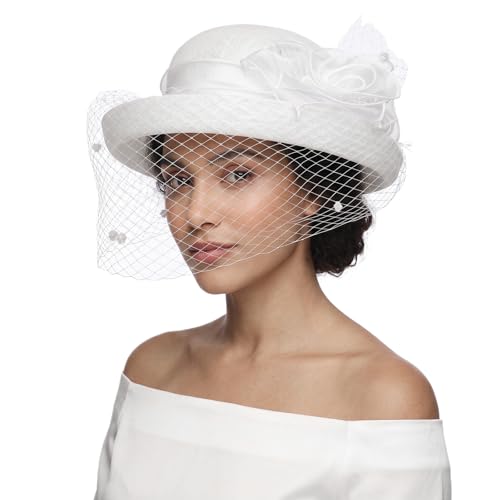 Chapeau Derby Organza Voilette Vintage Chapeau Bibi Mariage Église