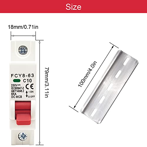 Weideer Dc Miniature Circuit Breaker 1P 250V C10 For Solar Pv System Din Rail Mount -10A #TOP1