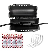 BULANGDI Large Outdoor Electrical Box (12.99x5.51x5.51in）IP54 Weatherproof Black Extension Cord C...