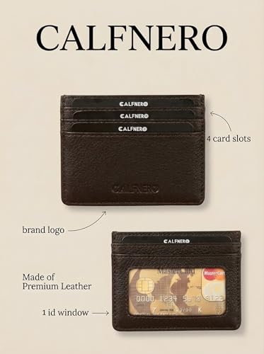 Image of Calfnero Genuine Leather Card Holder-Card Case-Leather Card Wallet- Genuine Leather Wallet