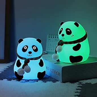 Rumani Cute Panda Night Light for Kids,Nursery Silicone Night Light,7