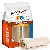 Jack&Pup Filled Dog Bones for Aggressive Chewers, 5 to 6' Dog Chew Treats Dog Bone. (Flavors: Peanut Butter, Bacon & Cheese, Bully Sticks). All Natural Dog Bones (Bully Stick)