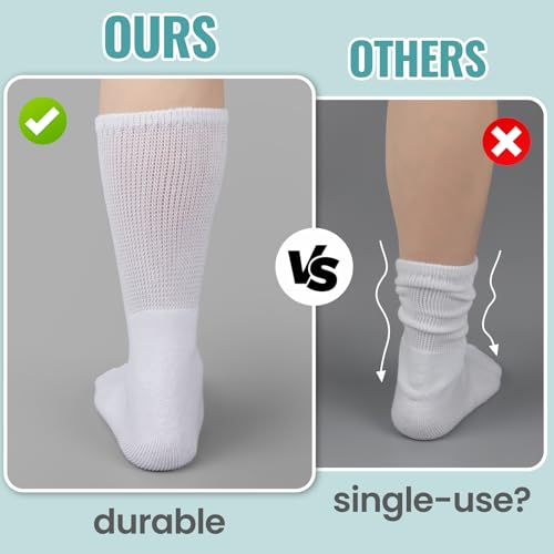 deefly Diabetic Socks for Men, Cushioned Loose Socks Non Binding 3 Pairs Size 5-143