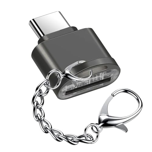 EasyULT Lector de Tarjetas Micro SD USB C, Adaptador de Lector de Tarjetas de Memoria Tipo C a TF, OTG Lectores de Tarjetas de Memoria Externospara TF/Micro SD/Micro SDXC/Micro SDHC-Gris Oscuro