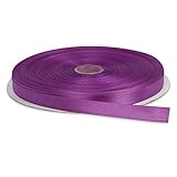 Topenca Supplies 1/2 Inches x 50 Yards Double Face Solid Satin Ribbon Roll, Purple