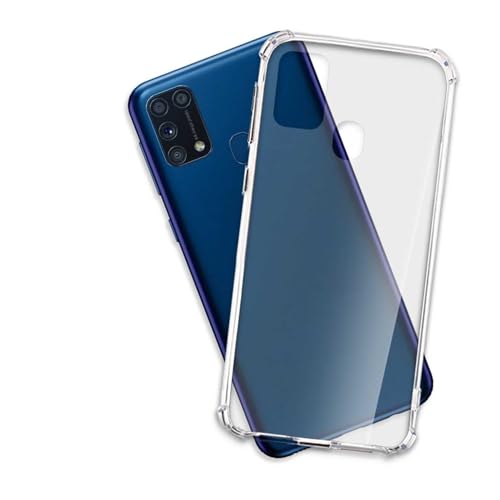mtb more energy® Funda Crystal Armor para Samsung Galaxy M31 (SM-M315, 6.4'') - Tapa Dura & Bordes Suaves - Esquinas reforzadas - Carcasa Anti Shock Cover Case Estuche