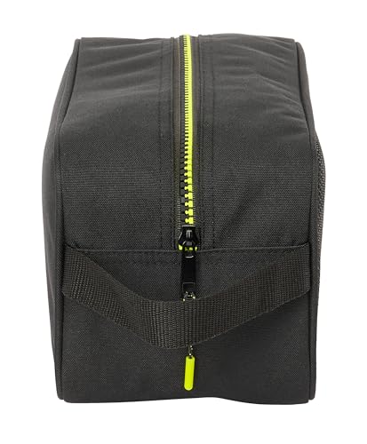 Safta Munich Beat - Mittelgroßer Schuhschrank, Mehrzweck, Federmäppchen, Sport, außerschulisch, Fußball, bequem und vielseitig, 29 x 14 x 15 cm, Schwarz, Schwarz, Estándar, Lässig