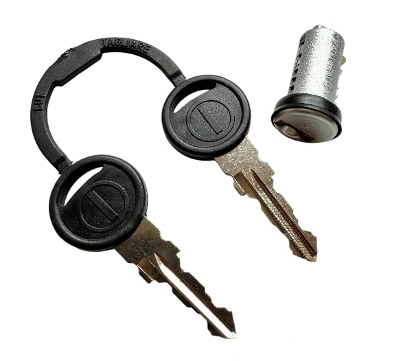 Replacement Caravan Door Lock Barrel with 2 Keys – Fits Hartal & Vecam Door Locks – Short Tang – Secure Motorhome & Campervan Access – Easy Install