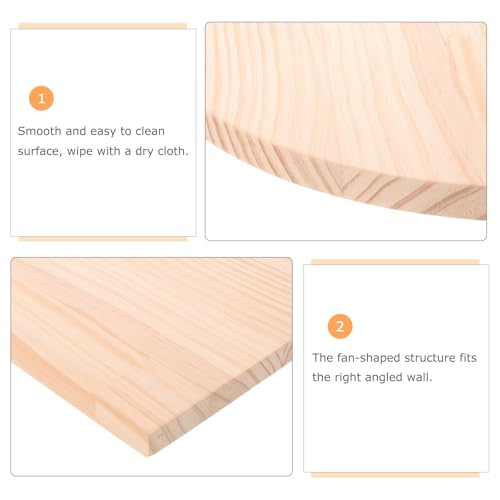 Estante de esquina de madera con diseño compacto en abanico para decoración 5