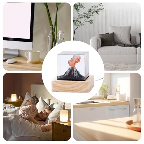 Lampe en résine style volcan réaliste avec alimentation USB intégrée - 7