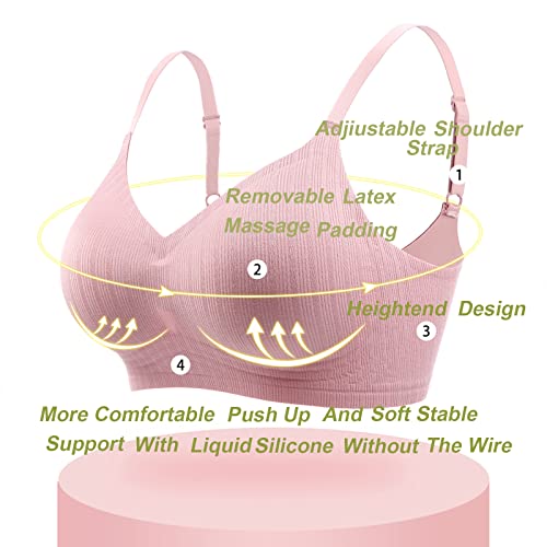 Push Up Bras for Women Wireless Bra Silicone Soft Support Seamless Comfortable Wire Free Bralette Small to Plus Size3